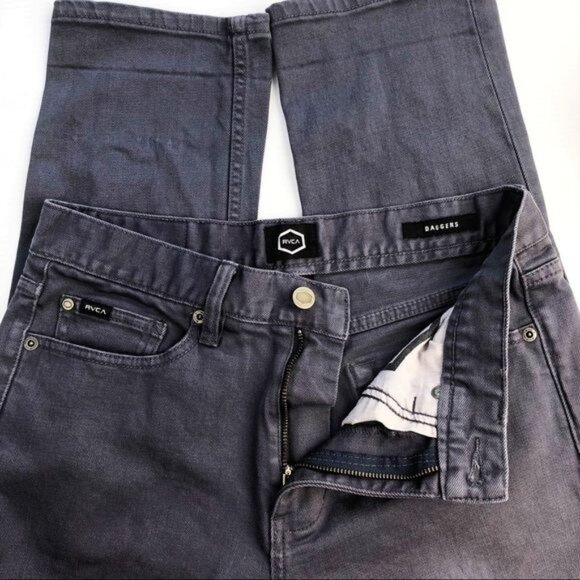 RVCA Daggers Slim Straight Fit gray Denim Jeans 29 - Picture 6 of 13